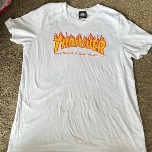 Womens Thrasher Flame Logo Red Yellow White T